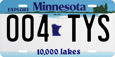 MN license plate 004TYS