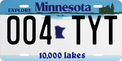 MN license plate 004TYT