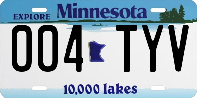MN license plate 004TYV