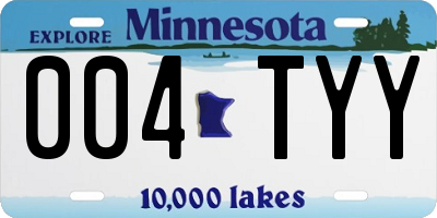 MN license plate 004TYY