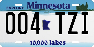 MN license plate 004TZI