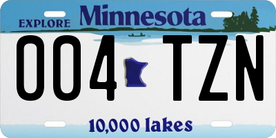 MN license plate 004TZN