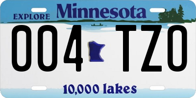 MN license plate 004TZO