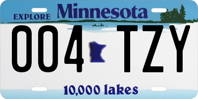 MN license plate 004TZY