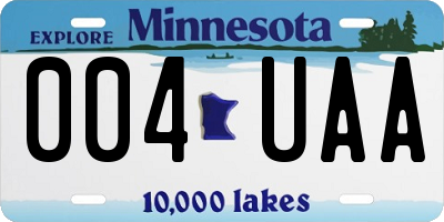 MN license plate 004UAA