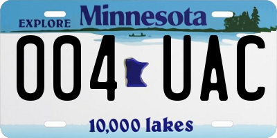 MN license plate 004UAC