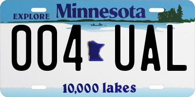 MN license plate 004UAL