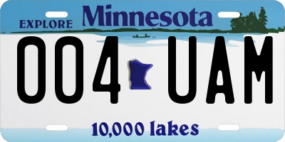 MN license plate 004UAM