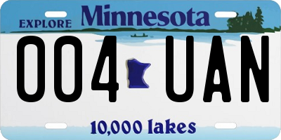 MN license plate 004UAN