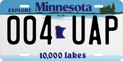 MN license plate 004UAP