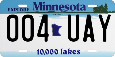MN license plate 004UAY