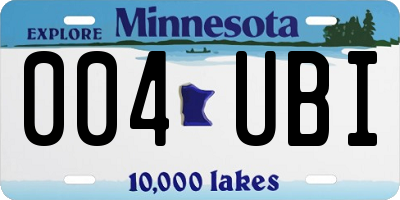 MN license plate 004UBI
