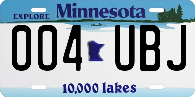 MN license plate 004UBJ