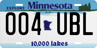 MN license plate 004UBL