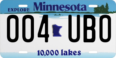 MN license plate 004UBO