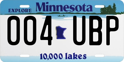 MN license plate 004UBP