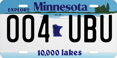 MN license plate 004UBU