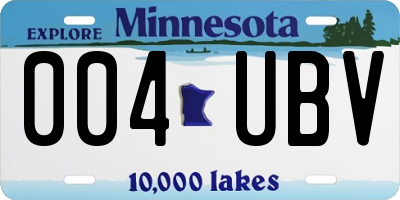 MN license plate 004UBV