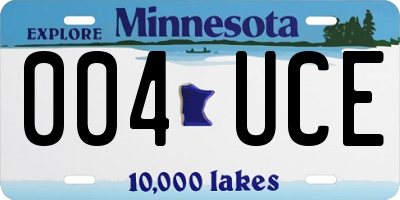 MN license plate 004UCE