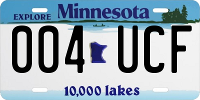 MN license plate 004UCF