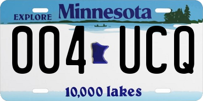 MN license plate 004UCQ