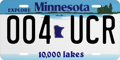 MN license plate 004UCR