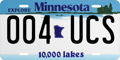 MN license plate 004UCS