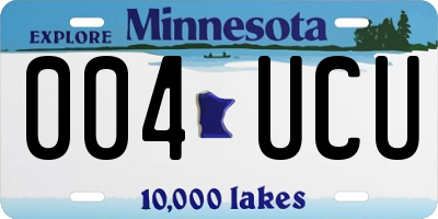 MN license plate 004UCU