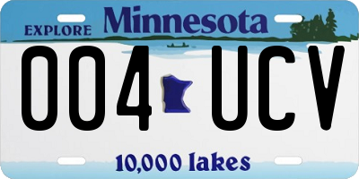 MN license plate 004UCV