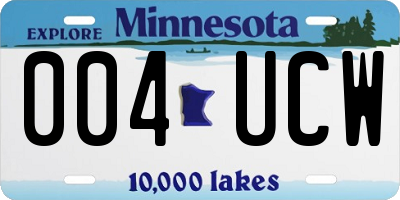 MN license plate 004UCW