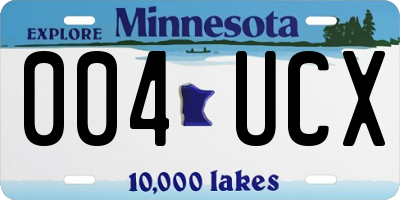 MN license plate 004UCX