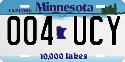 MN license plate 004UCY