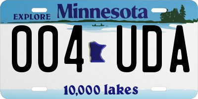 MN license plate 004UDA