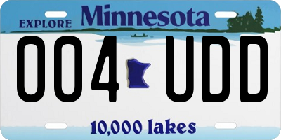 MN license plate 004UDD