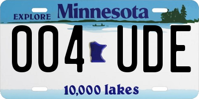 MN license plate 004UDE