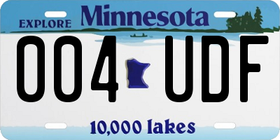 MN license plate 004UDF