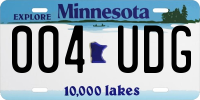 MN license plate 004UDG