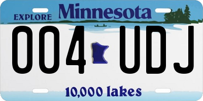 MN license plate 004UDJ