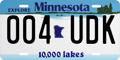 MN license plate 004UDK