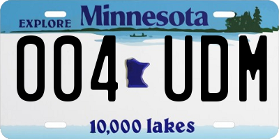 MN license plate 004UDM