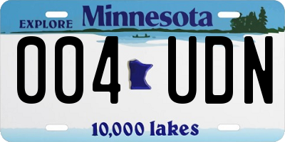 MN license plate 004UDN