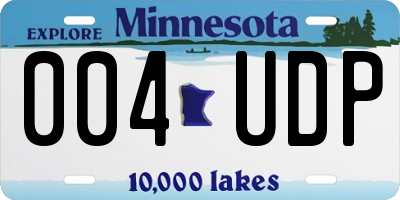 MN license plate 004UDP