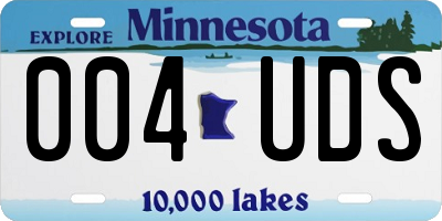 MN license plate 004UDS