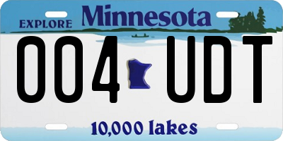 MN license plate 004UDT