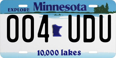 MN license plate 004UDU