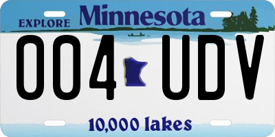 MN license plate 004UDV