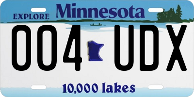 MN license plate 004UDX