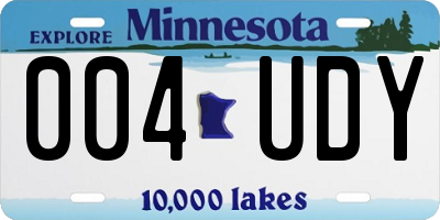 MN license plate 004UDY