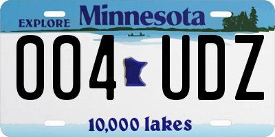 MN license plate 004UDZ