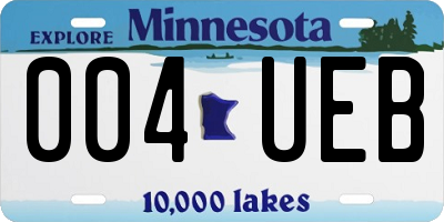 MN license plate 004UEB